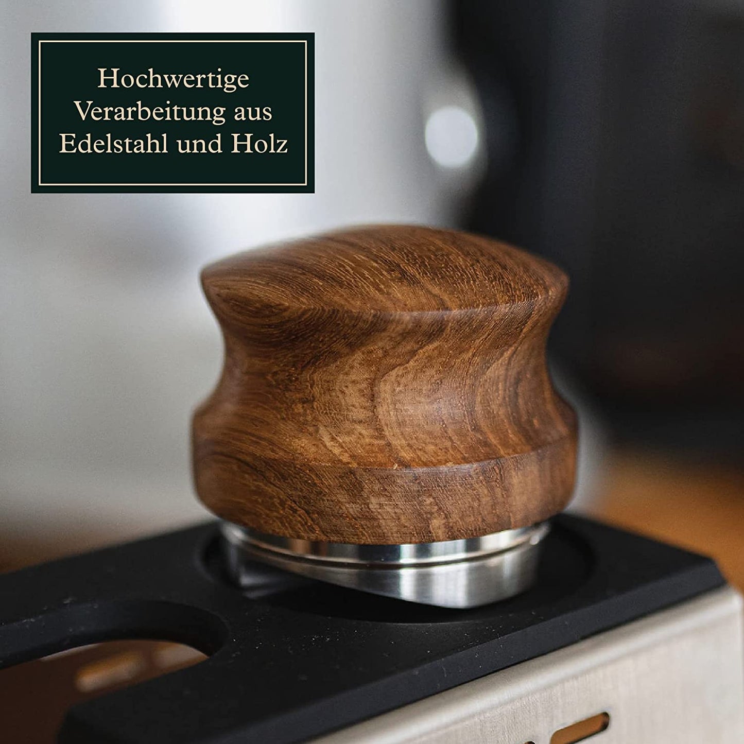 Distributor zur Extraktion des Kaffeepucks - Espresso Kaffeeverteiler für Siebträger inkl. Ablage